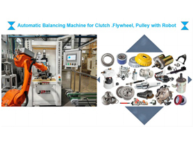 Máquina equilibradora de perforación automática con robot para polea de embrague de volante